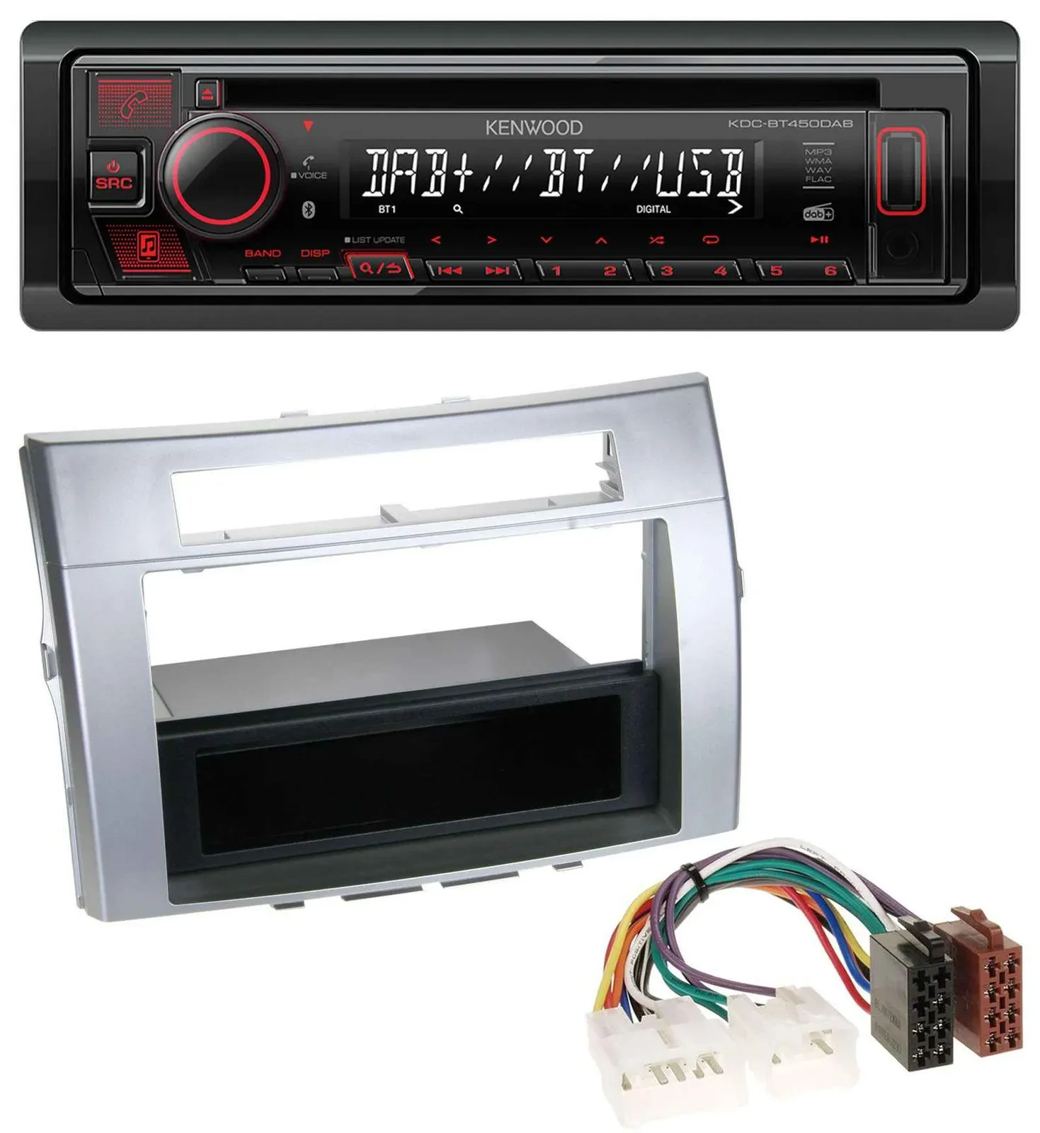 Kenwood MP3 CD USB Bluetooth DAB Autoradio für Toyota Corolla Verso 2004-2009 si