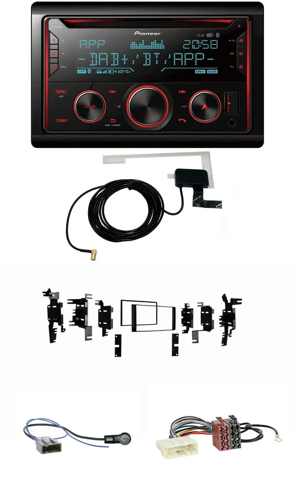 Pioneer 2DIN MP3 DAB USB CD Bluetooth Autoradio für Nissan Tiida Versa C11 2007-