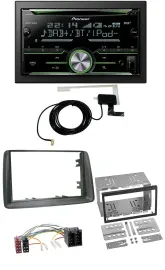 Pioneer CD USB MP3 Bluetooth 2DIN DAB Autoradio für Fiat Panda 2003-2012 grau