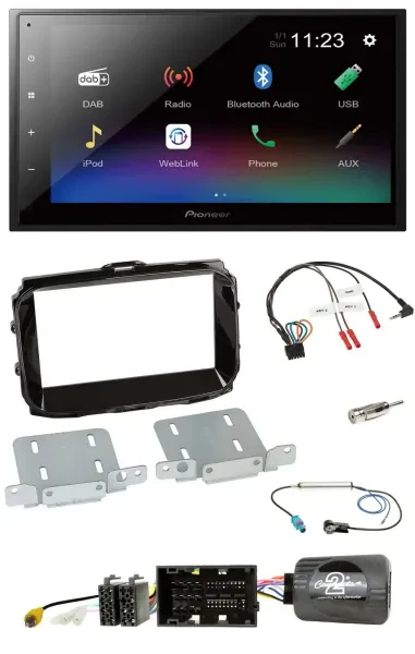 Pioneer USB Bluetooth DAB 2DIN Lenkrad Autoradio für Alfa Giulietta 2014-2021 pi