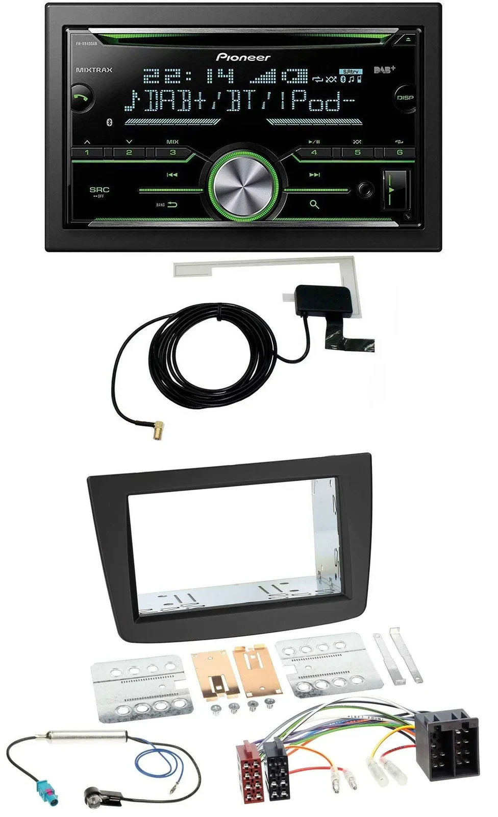 Автомагнитола для Alfa Romeo Mito (2008–2014) Pioneer CD/USB/MP3, Bluetooth, DAB, 2-DIN