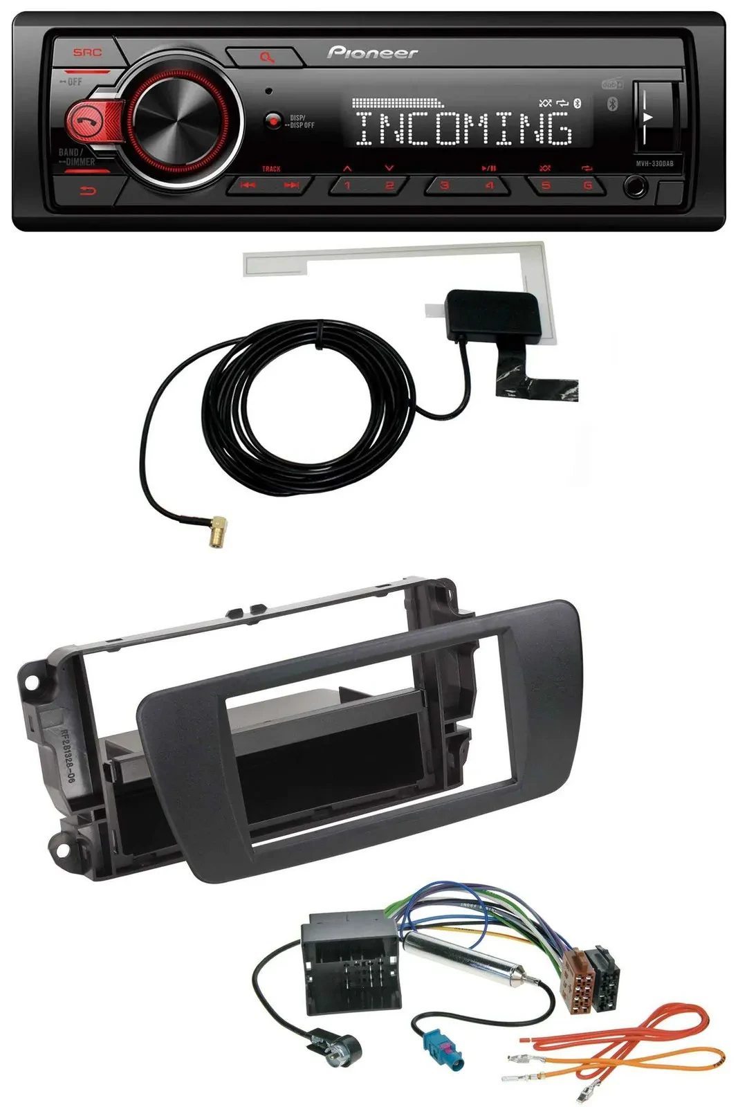 Pioneer USB MP3 DAB Bluetooth Autoradio für Seat Ibiza 6J ab 08 nitschwarz AN1