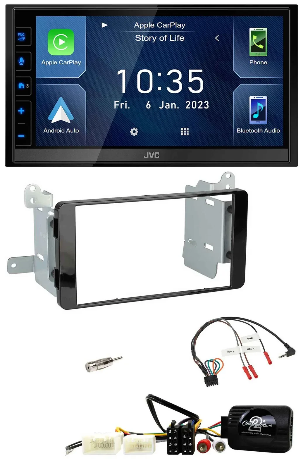 JVC DAB Bluetooth Lenkrad USB 2DIN Autoradio für Mitsubishi L200 ab 10/2015