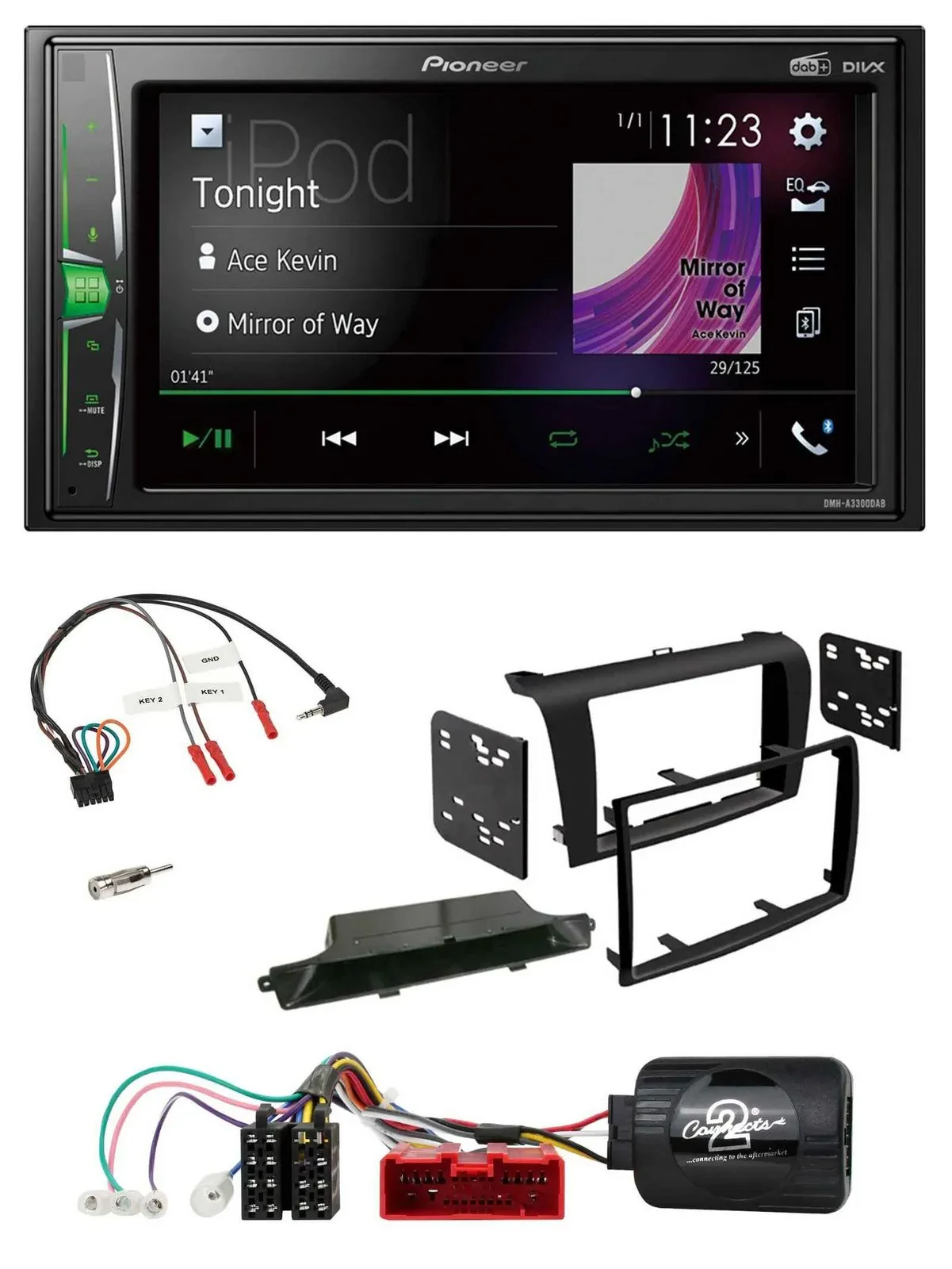 Pioneer 2DIN Lenkrad DAB USB Bluetooth Autoradio für Mazda 3 2003-2009 schwarz