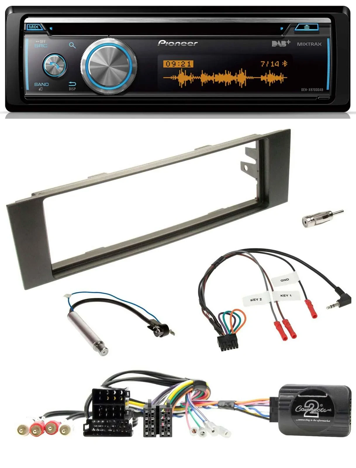 Pioneer Lenkrad DAB USB CD Bluetooth Autoradio für Audi A3 (2003-2006)