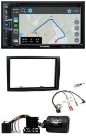 Alpine DAB TMC Bluetooth 2DIN USB Lenkrad Navigation für Citroen Jumper Peugeot