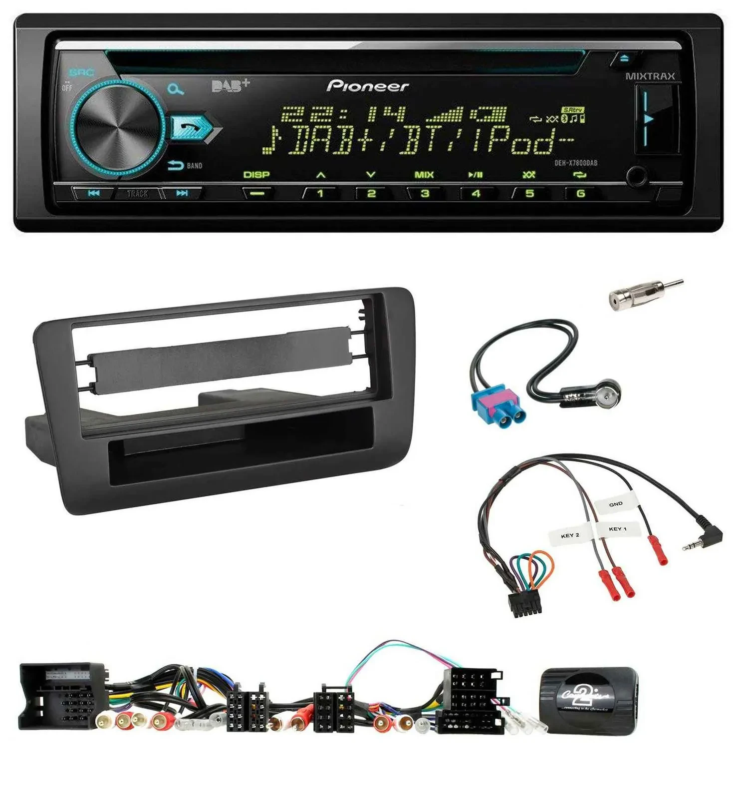 Pioneer DAB Lenkrad CD USB Bluetooth Autoradio für Audi A1 (2010-2019)