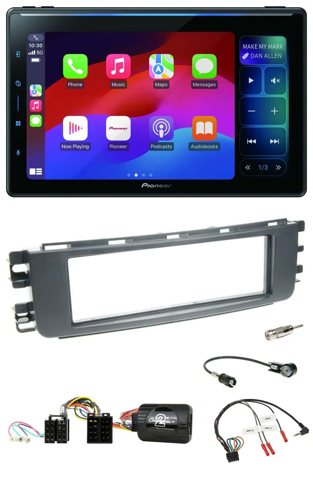 Pioneer Bluetooth DAB Lenkrad USB Autoradio für Smart ForFour 04-06 W454 Audio 2