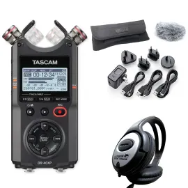 Tascam DR-40XP 4-Kanal Audio-Recorder mit Zubehörset und keepdrum Kopfhörer
