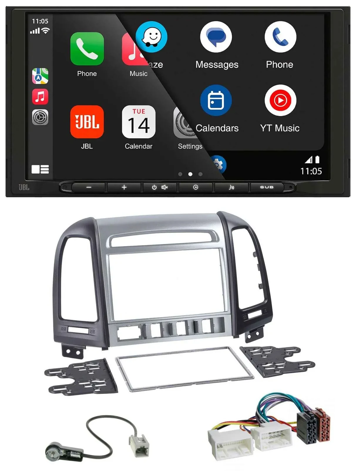 JBL MP3 DAB Bluetooth USB 2DIN Autoradio für Hyundai Santa Fe 4 Schalter ab 11