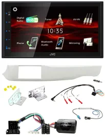 JVC USB Bluetooth Lenkrad DAB 2DIN Autoradio für Alfa Giulietta 10-14 940 weiss