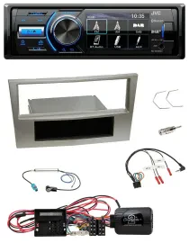 Автомагнитола JVC Bluetooth USB DAB для Opel Corsa D (2009–2014), цвет Satin Stone, поддержка кнопок на руле