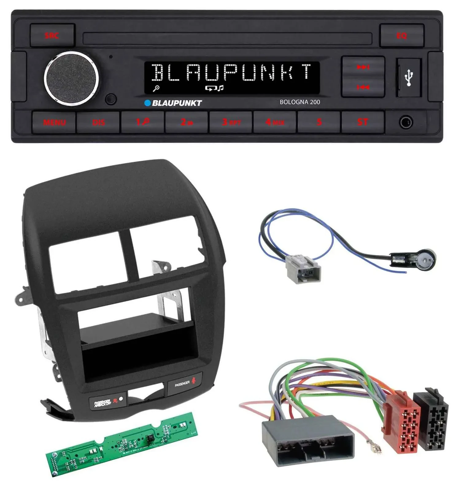 Blaupunkt MP3 AUX USB 1DIN Autoradio für Mitsubishi ASX (2010-2014)