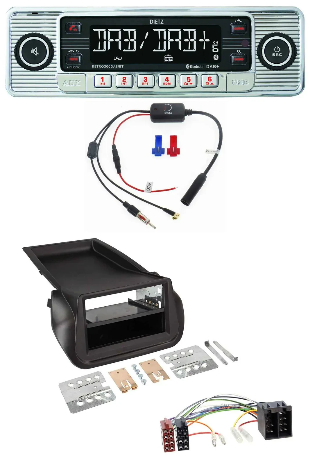 Dietz DAB USB MP3 Bluetooth Autoradio für FIAT Fiorino (ab 2008)