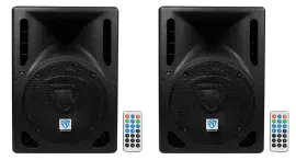 (2) Rockville RPG8BT 8" Powered DJ PA Speakers BlueTooth, USB, SD - 800w