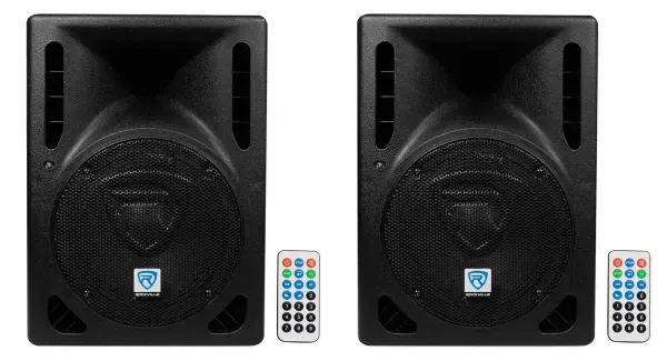 (2) Rockville RPG8BT 8" Powered DJ PA Speakers BlueTooth, USB, SD - 800w