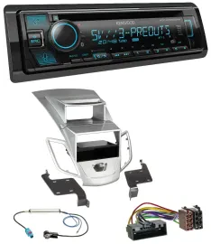 Автомагнитола Kenwood Bluetooth USB CD MP3 DAB для Ford Fiesta (2010–2017), серебристая