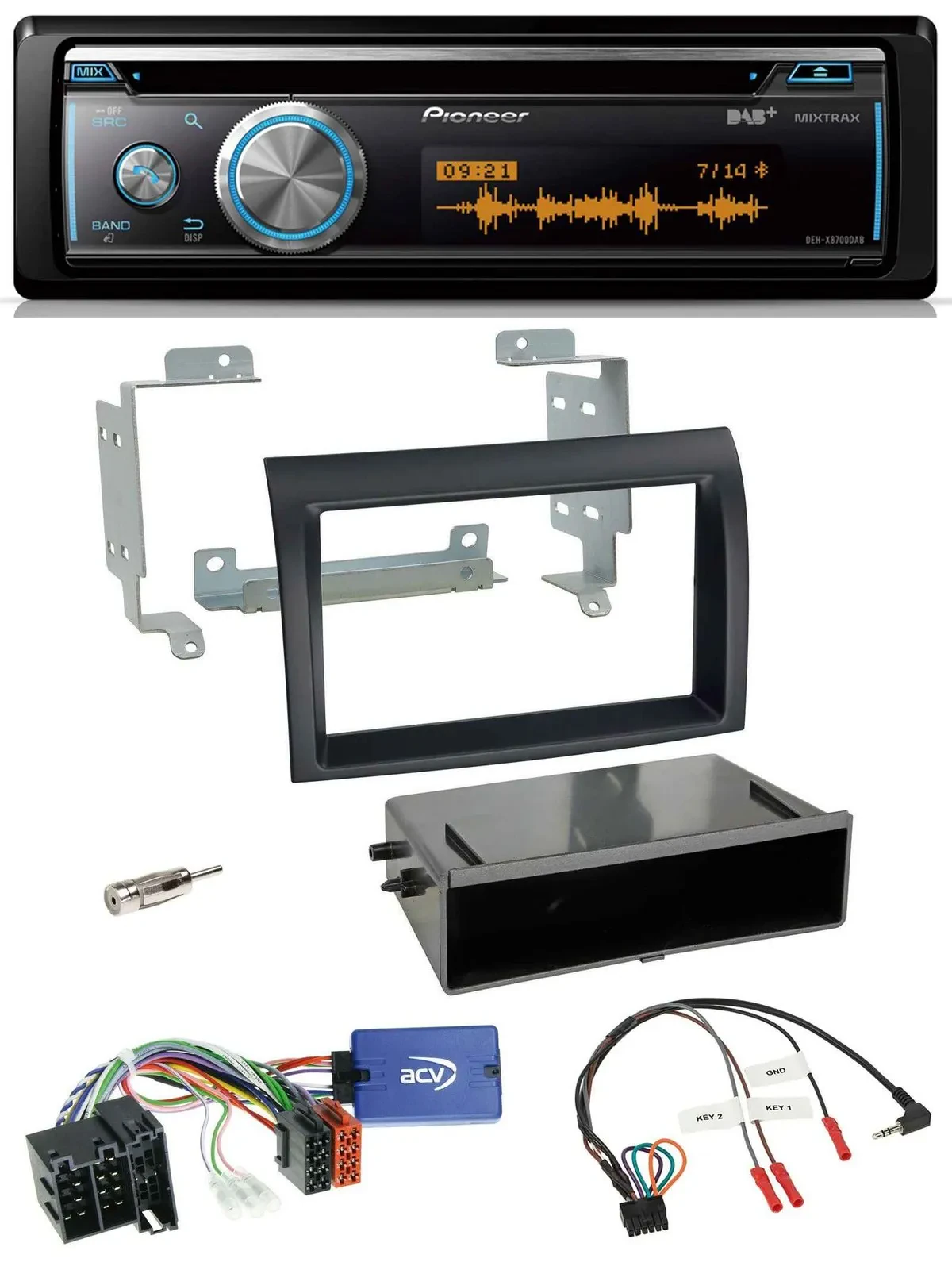 Автомагнитола для Fiat Ducato Pioneer CD/USB/Bluetooth/DAB черный