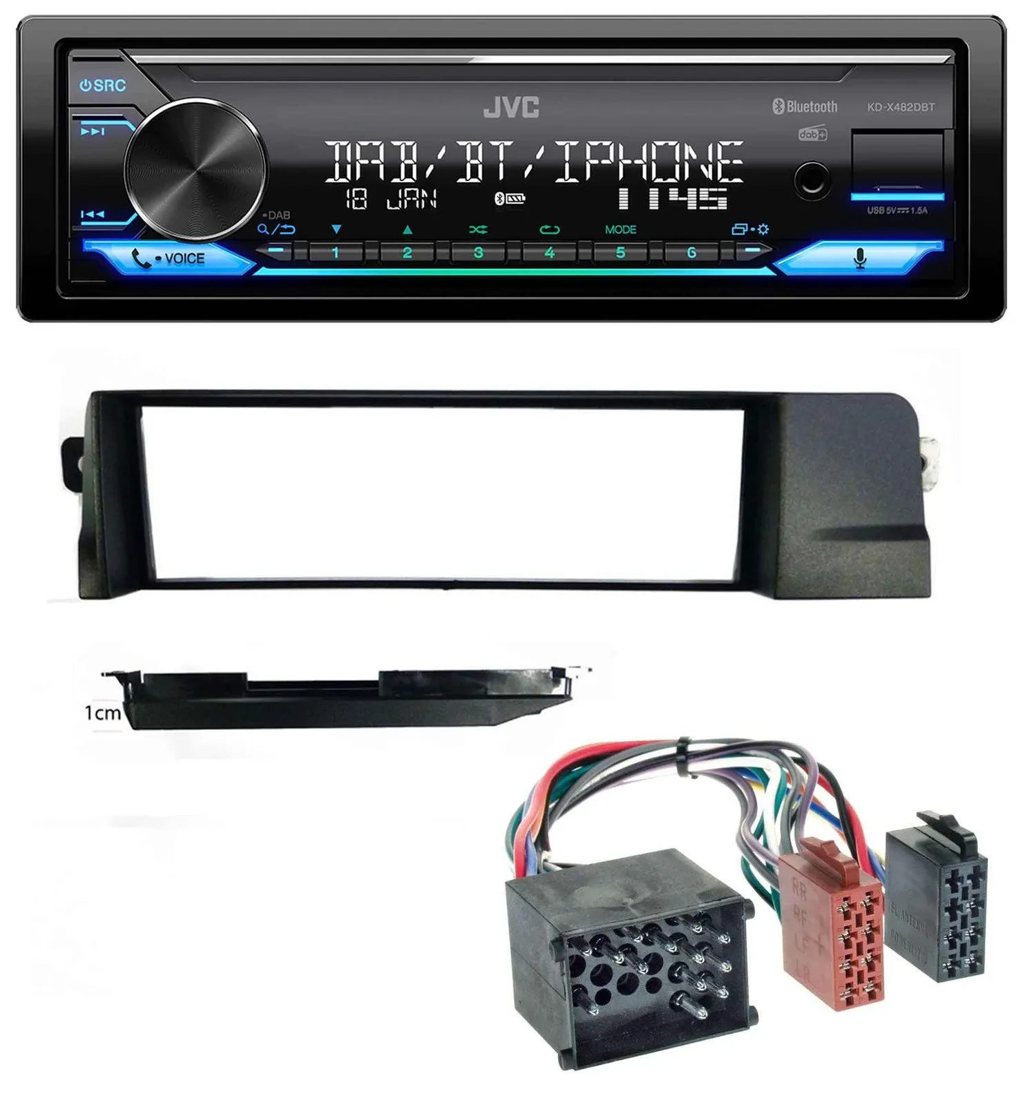 JVC Bluetooth DAB USB MP3 Autoradio für BMW 3er E46 Profiversion Rundpin