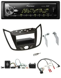 Автомагнитола Pioneer Bluetooth, USB, DAB, для Ford C-Max/Kuga, коричневый