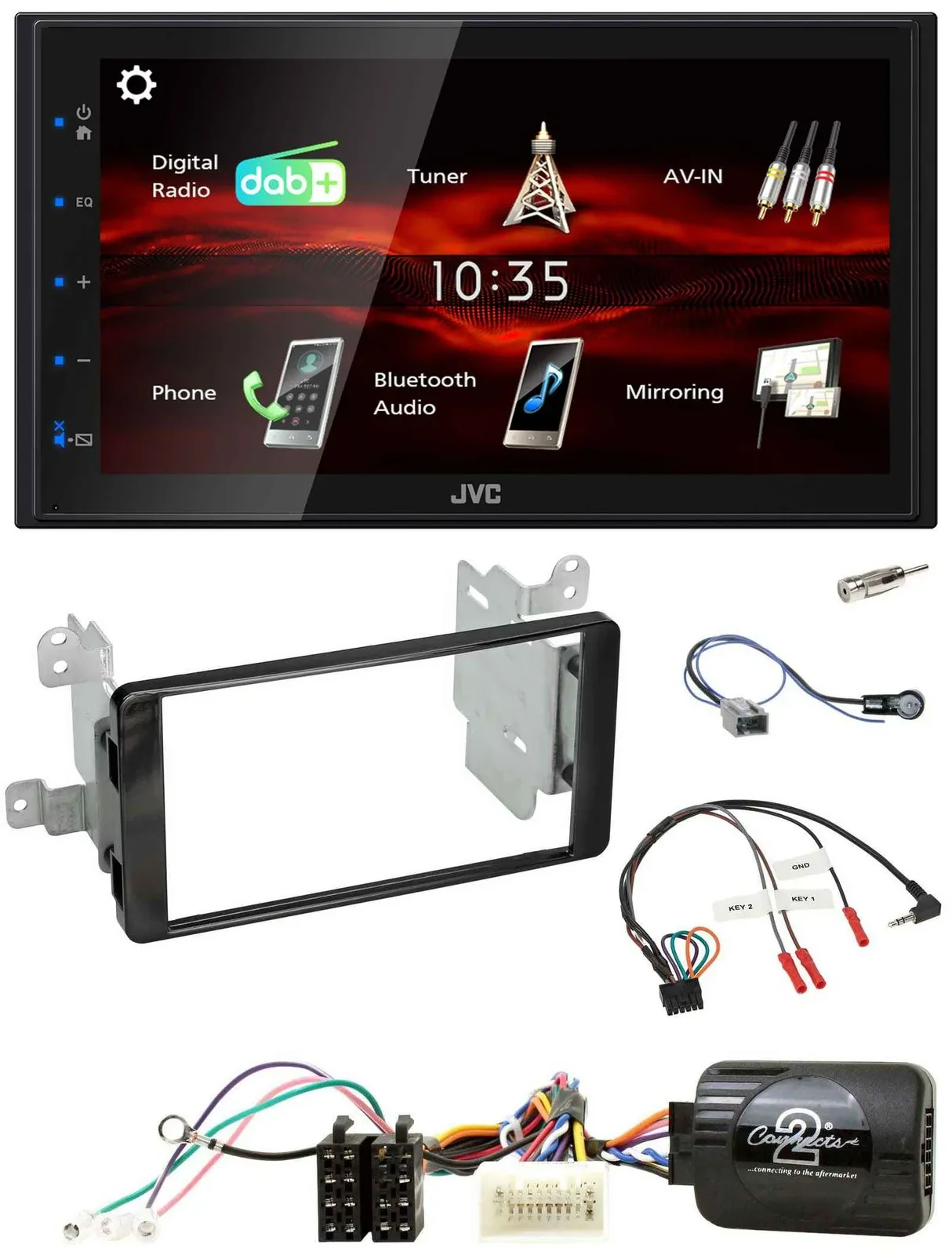 JVC USB Bluetooth Lenkrad DAB 2DIN Autoradio für Mitsubishi ab 2012 Outlander Kl