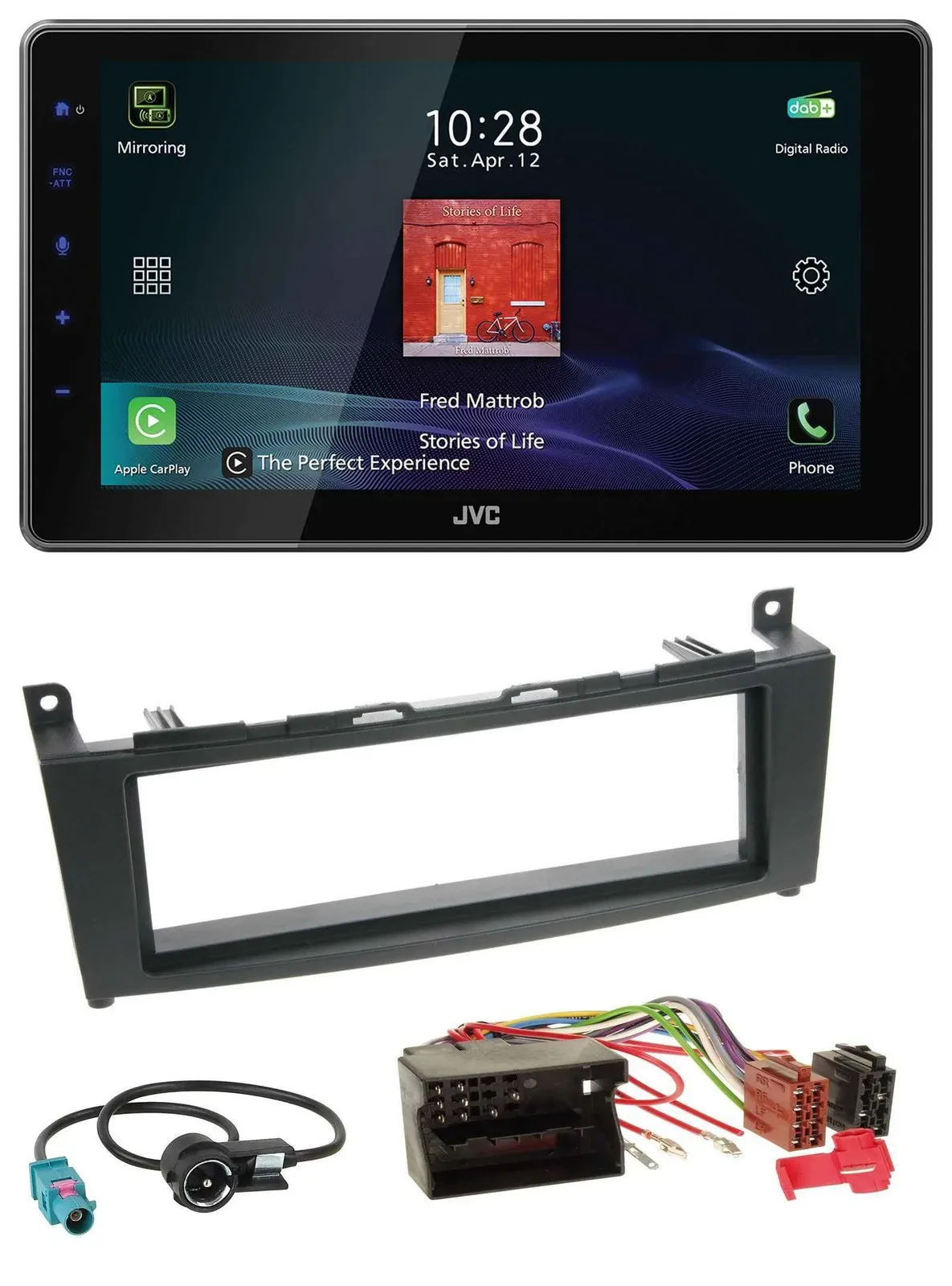 JVC DAB MP3 Bluetooth USB Autoradio für Mercedes C-Klasse W204 ab 2007