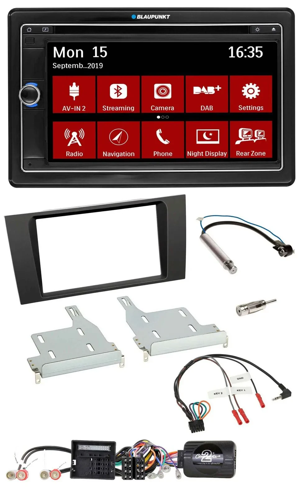 Blaupunkt TMC USB Lenkrad Bluetooth DAB 2DIN Navigation für Audi A4 2000-2001