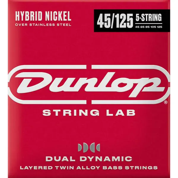 Струны для бас-гитары Dunlop DBHYN45125 Dual Dynamic Hybrid Nickel 45-125