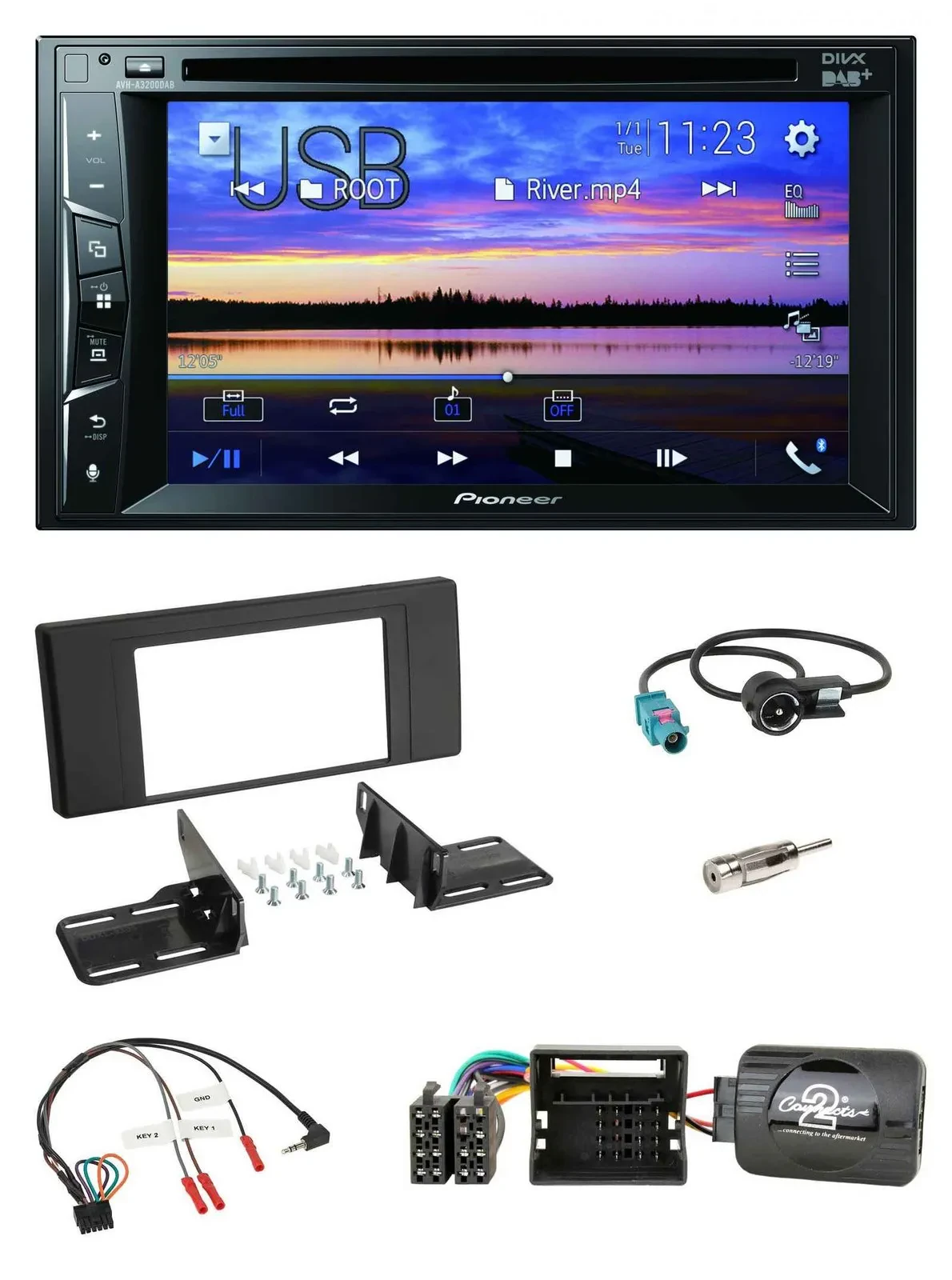 Pioneer Bluetooth 2DIN USB DVD DAB Lenkrad Autoradio für BMW X5 E53 2000-2006