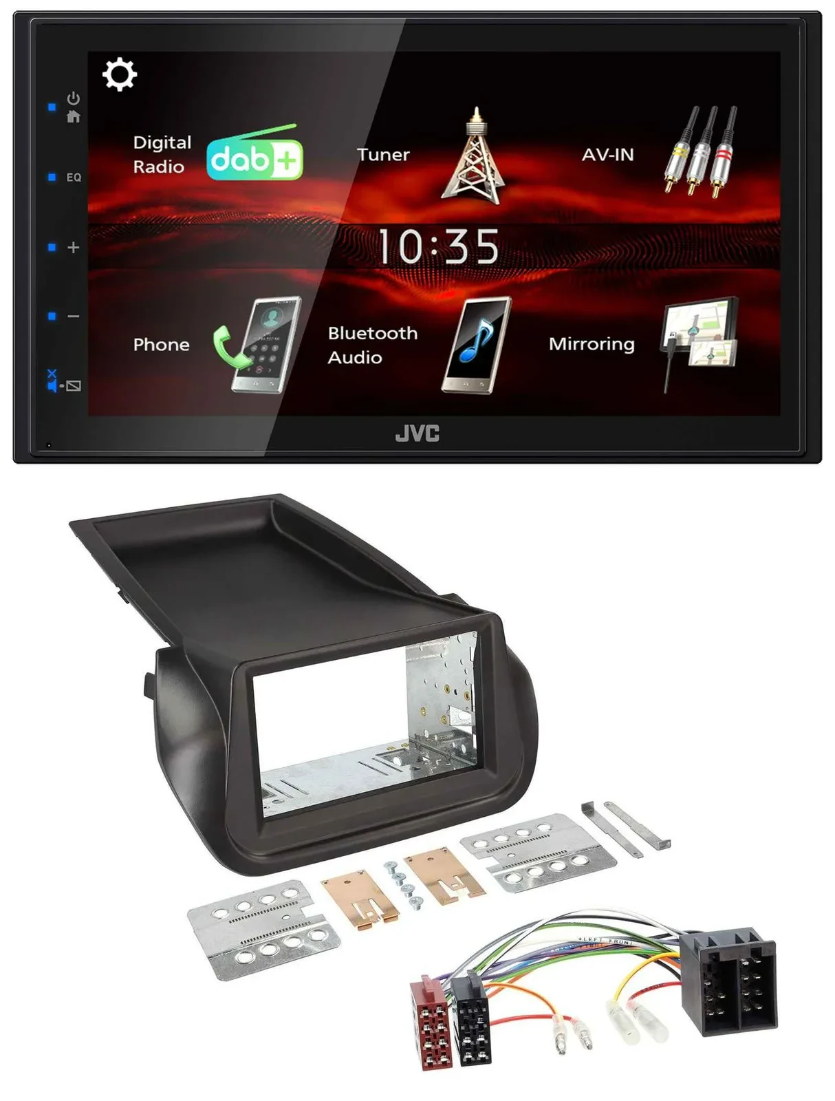 JVC USB Bluetooth MP3 DAB 2DIN Autoradio für Citroen Nemo Fiat Fiorino Peugeot B