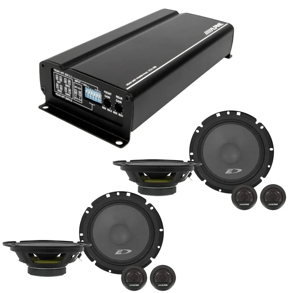 Alpine KTA-450 Power Pack 4-Ch Amp + 2 Pairs 6.5" Component Speakers (SXE1751S)