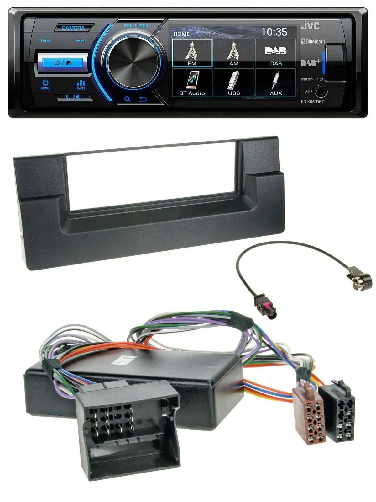 JVC Bluetooth MP3 USB DAB Autoradio für BMW X5 E53 5er E39 Aktivsystem Quadlock