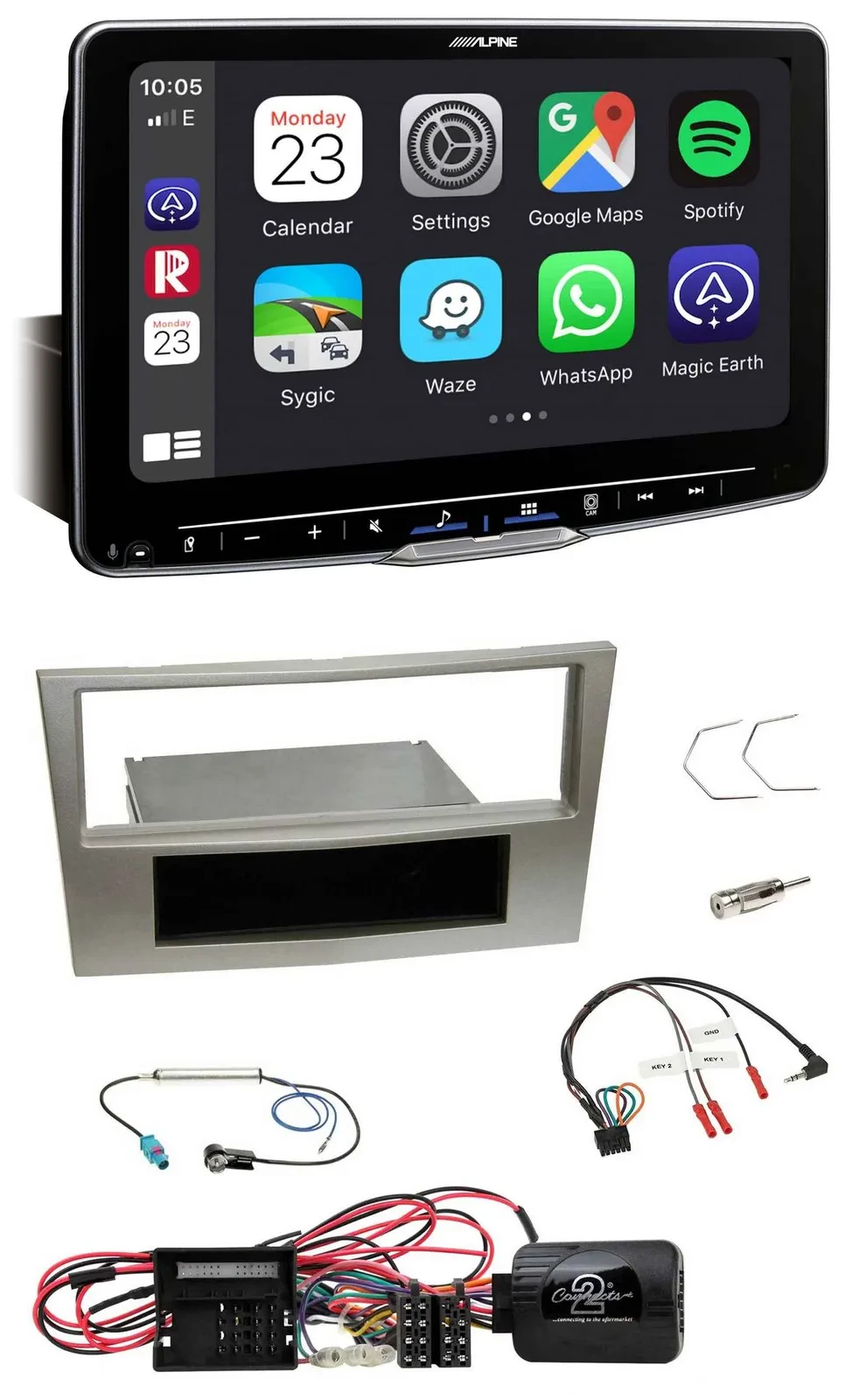 Автомагнитола Alpine для Opel Corsa D (2009–2014) Bluetooth, USB, DAB, Satin Stone