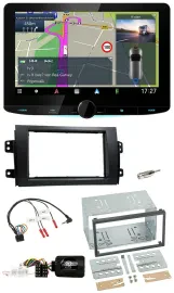 Kenwood Bluetooth DAB TMC 2DIN Lenkrad USB Navigation für Fiat Sedici Suzuki SX4