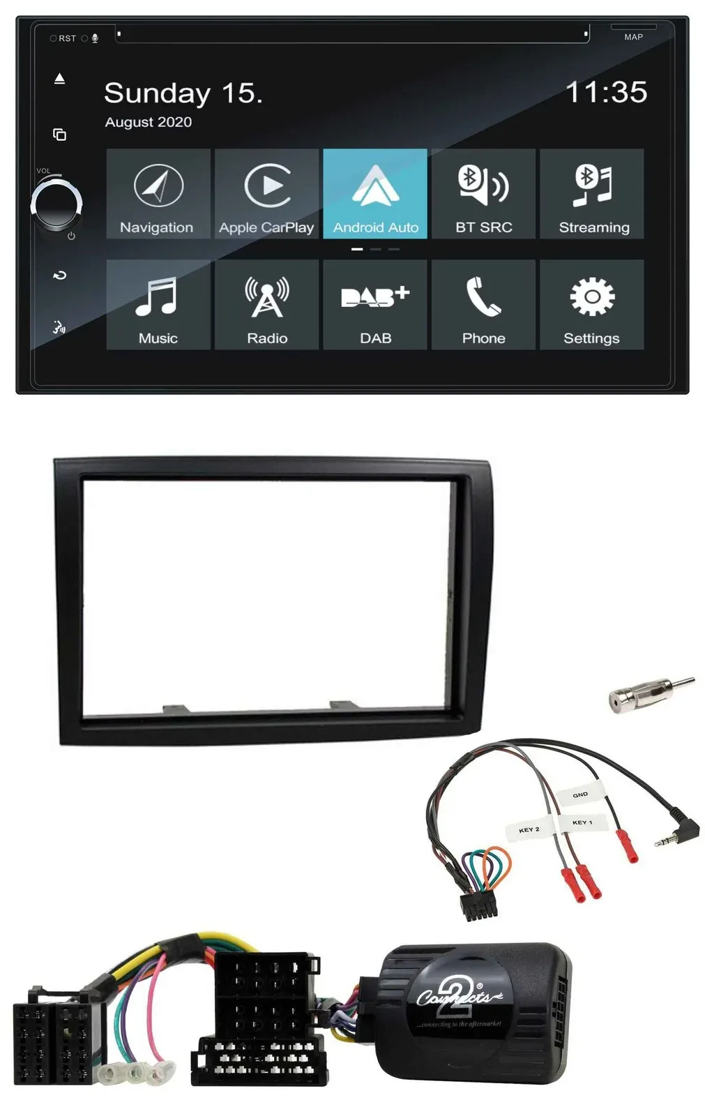 Blaupunkt 2DIN Lenkrad TMC Bluetooth USB DAB Navigation für Citroen Jumper Peuge