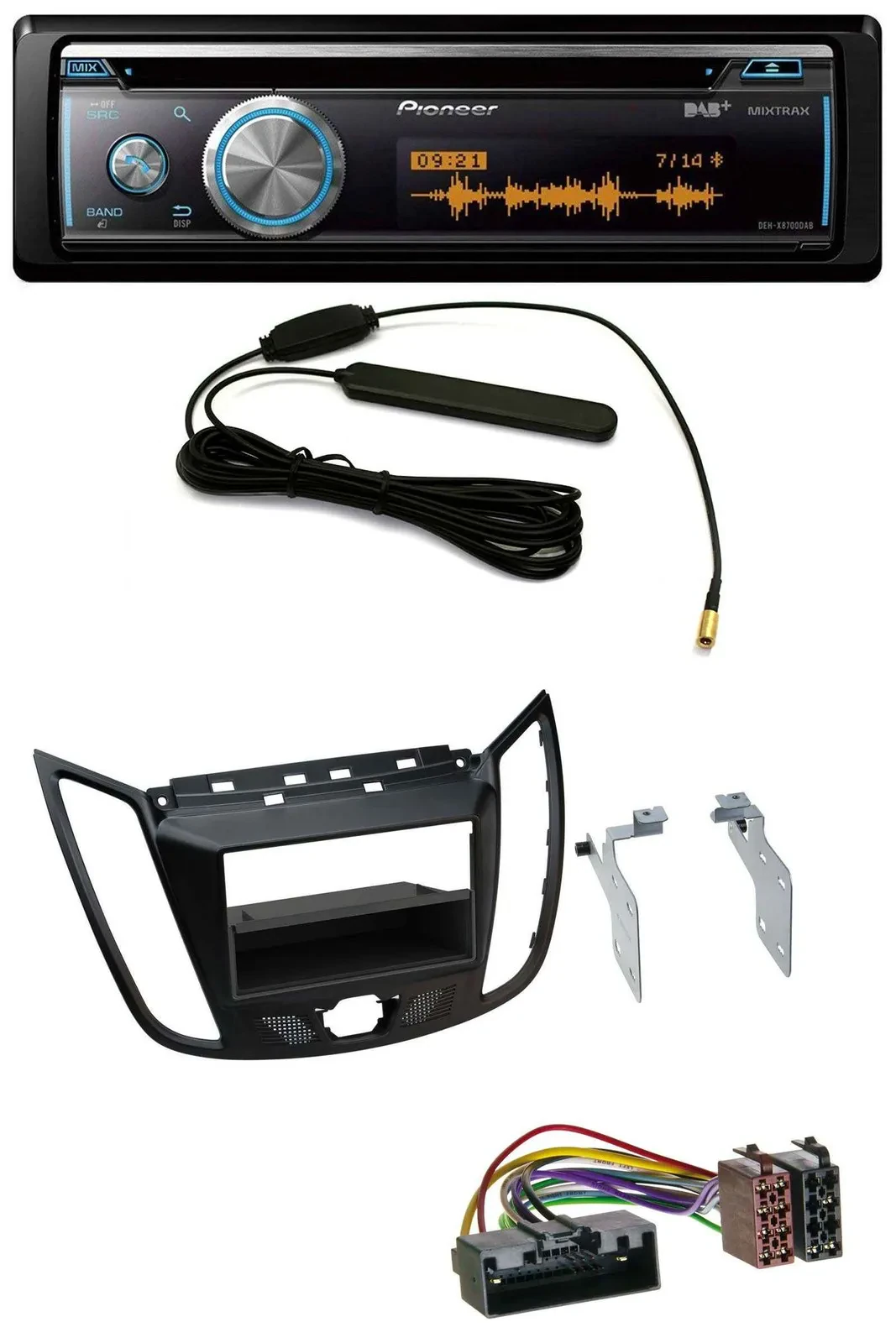 Автомагнитола для Ford C-Max/Kuga Pioneer CD, USB, Bluetooth, DAB, MP3, матовый чёрный