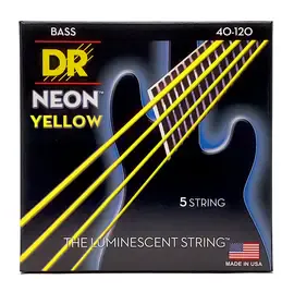 Струны для бас-гитары DR Strings HI-DEF NEON DR NYB5-40, 40 - 120