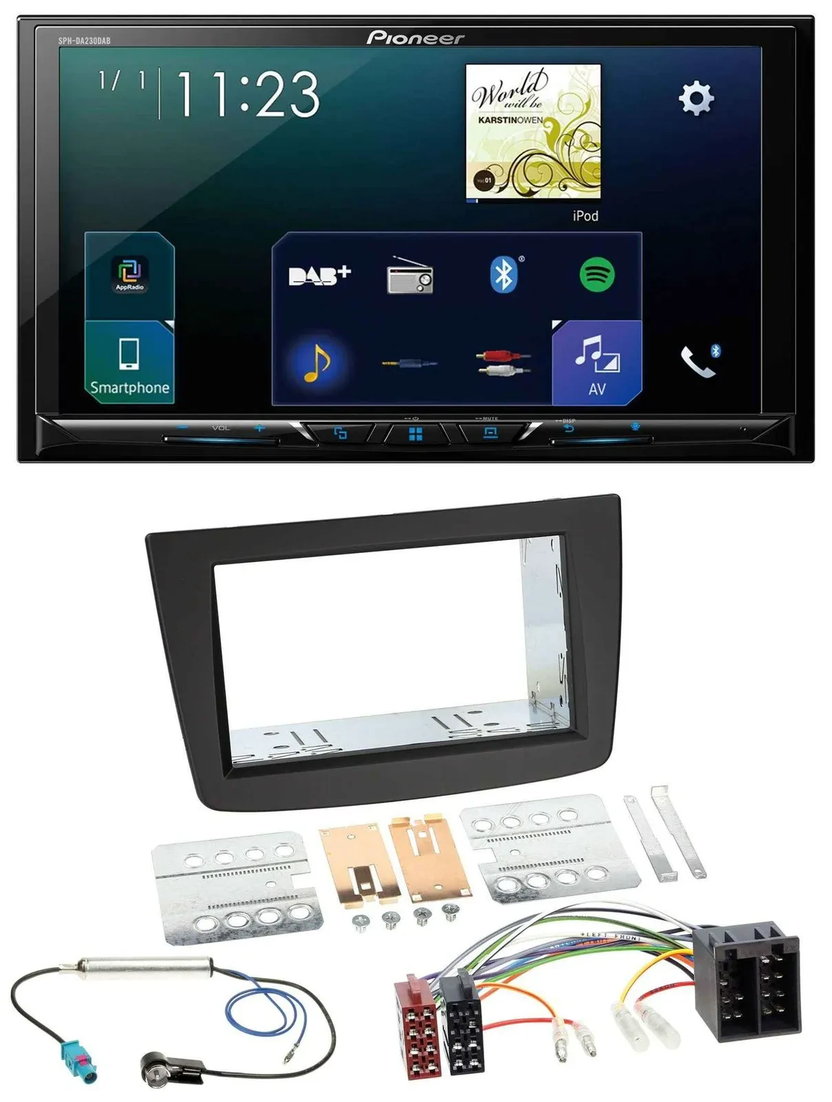 Автомагнитола для Alfa Romeo Mito (2008–2014) Pioneer 2-DIN, DAB, Bluetooth, USB, MP3, ISO