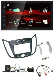 Автомагнитола JVC 2-DIN USB, Bluetooth, DAB для Ford C-Max (с 2011) серый