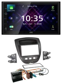 Автомагнитола JVC 2DIN DAB Bluetooth USB MP3 для Citroen C1, Peugeot 107, Toyota Aygo