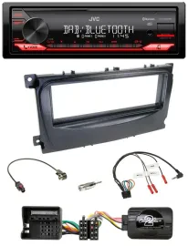 JVC Bluetooth USB DAB Lenkrad Autoradio für Ford S-Max Mondeo 07-14 schwarz