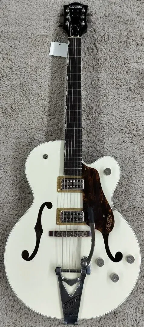 Gretsch G6118T Players Edition Anniversary Hollow Body, Vintage White/Walnut Stn