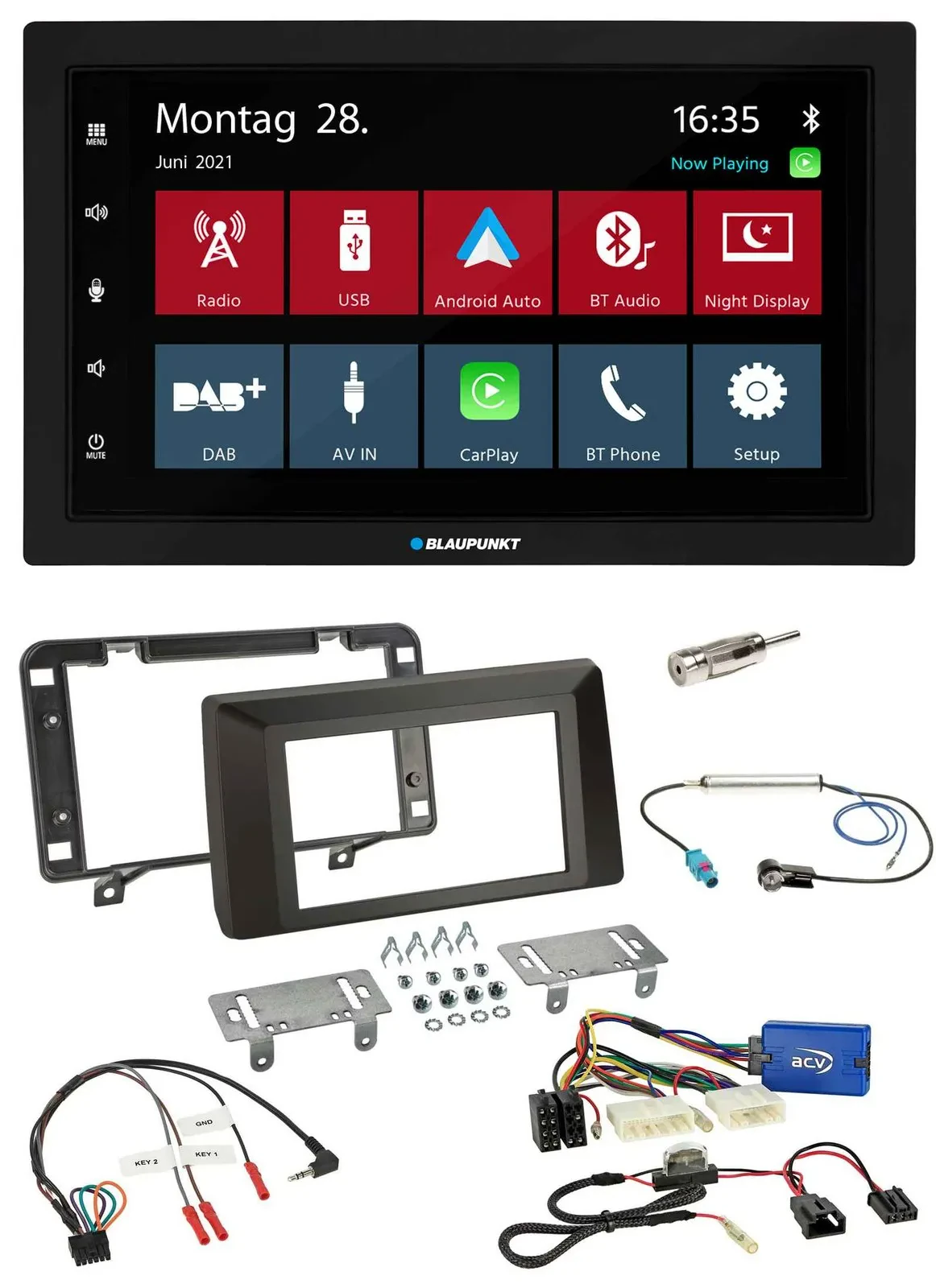 Blaupunkt Lenkrad Bluetooth DAB 2DIN USB Autoradio für Dacia Duster ab 2021