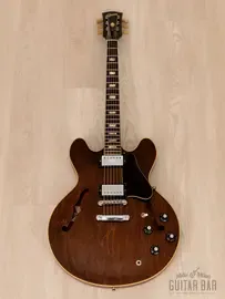 Полуакустическая электрогитара Gibson ES-335 TDW Semi-Hollow Stoptail Walnut USA 1974 w/ T Tops, Case