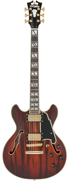 Электрогитара полуакустическая D'Angelico Deluxe Mini DC Semi-hollowbody Satin Brown Burst