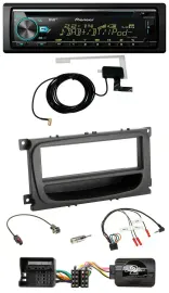 Pioneer MP3 Lenkrad CD USB DAB Autoradio für Ford C-Max Galaxy Focus ab 07 schwa