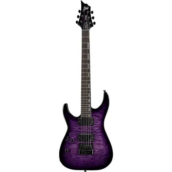 Электрогитара LTD H-1000 EverTune Quilted Maple Left-Handed See Thru Purple Sunbrst