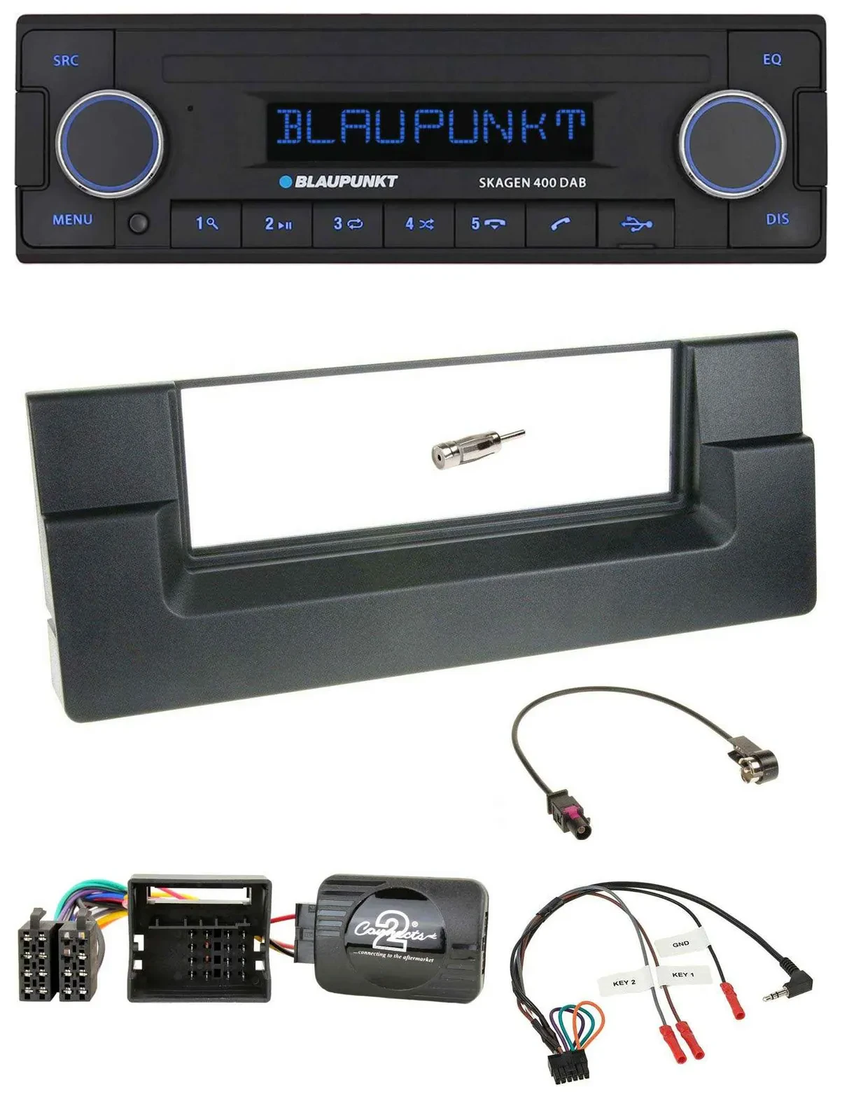Blaupunkt DAB USB Bluetooth Lenkrad Autoradio für BMW 5er E39 2001-2004 Quadlock