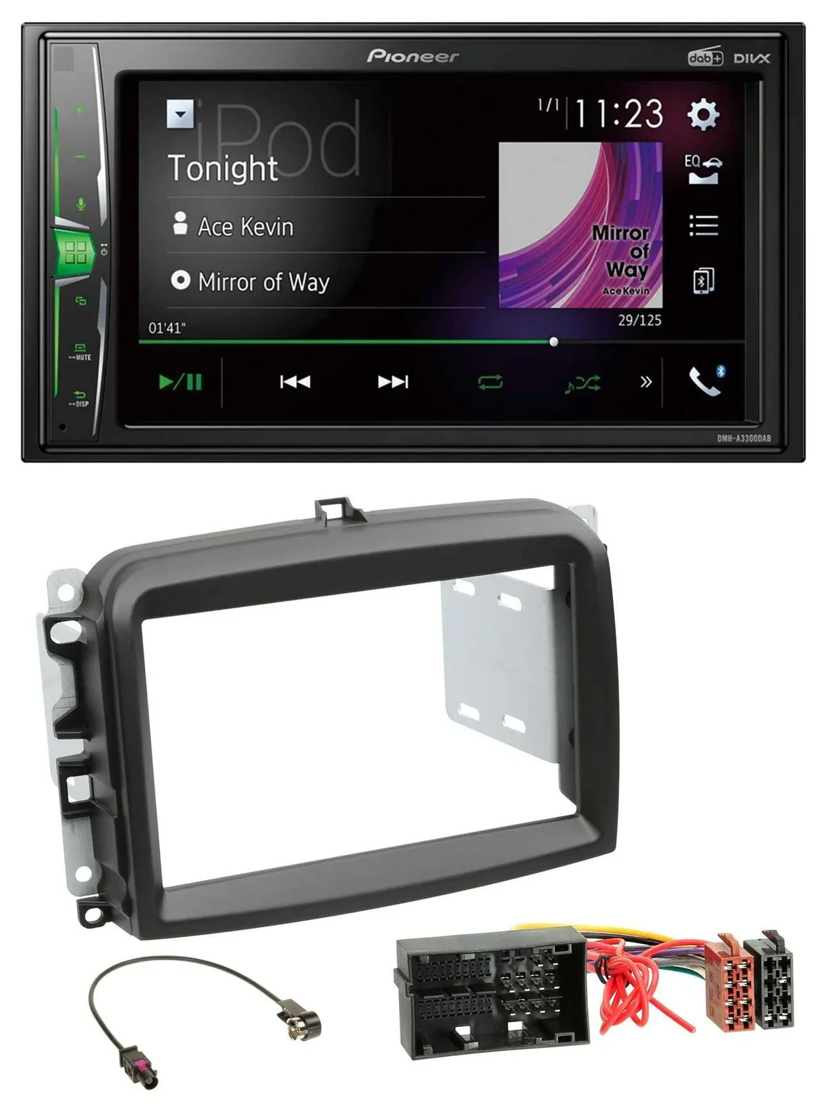 Pioneer 2DIN MP3 DAB USB Bluetooth Autoradio für Fiat 500 L (ab 2012)