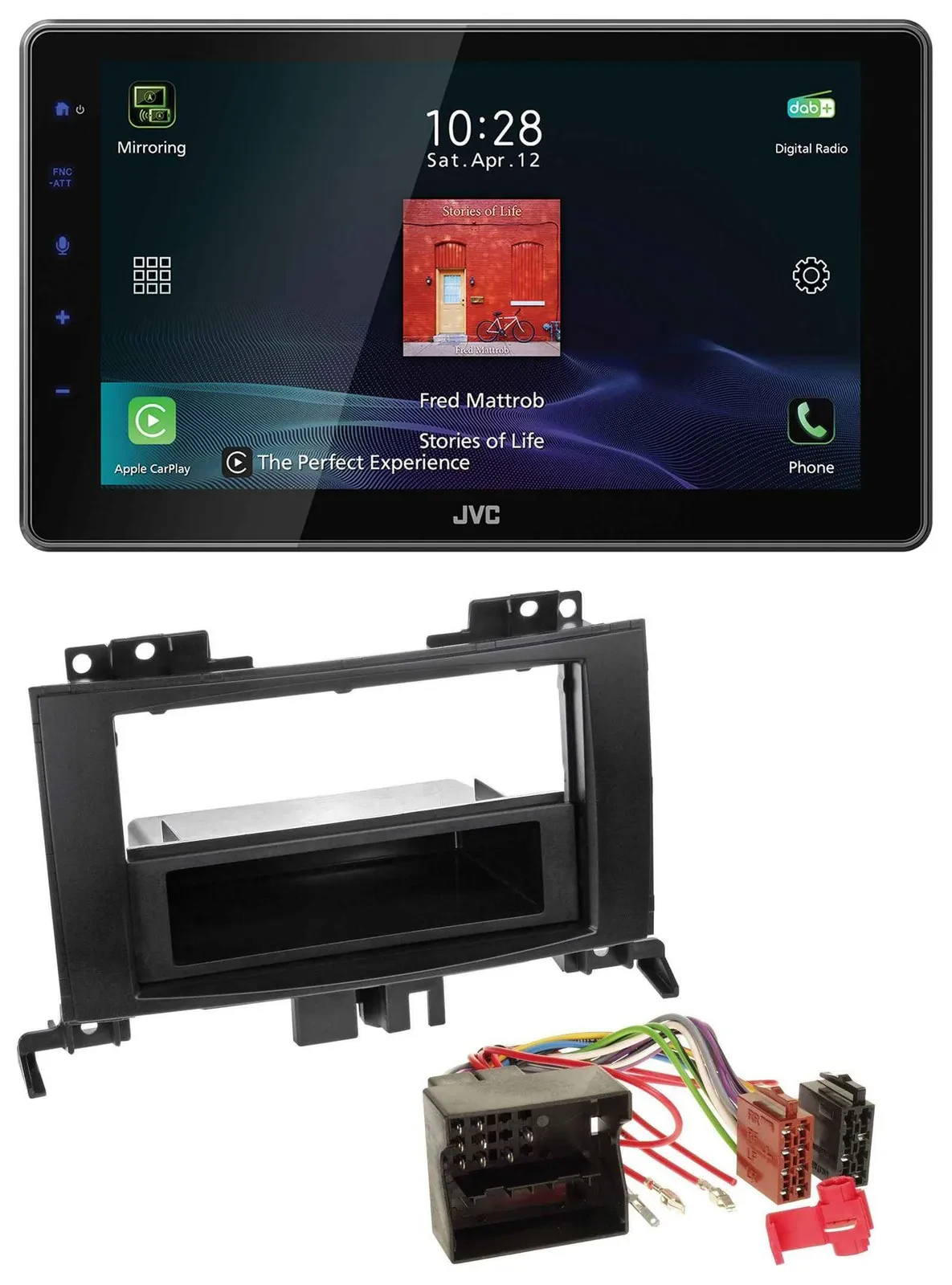 JVC DAB MP3 Bluetooth USB Autoradio für Mercedes Sprinter ab 06 Rubbertouch